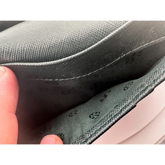 Tory Burch Deep Green Leather Bi-Fold Wallet Wristlet - Picture 7 of 16